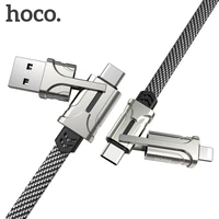 hoco 4in1 usb type c cable 60w metal pd fast charger cable usb c to type c wire for samsung xiaomi iphone11 macbook pro air ipad