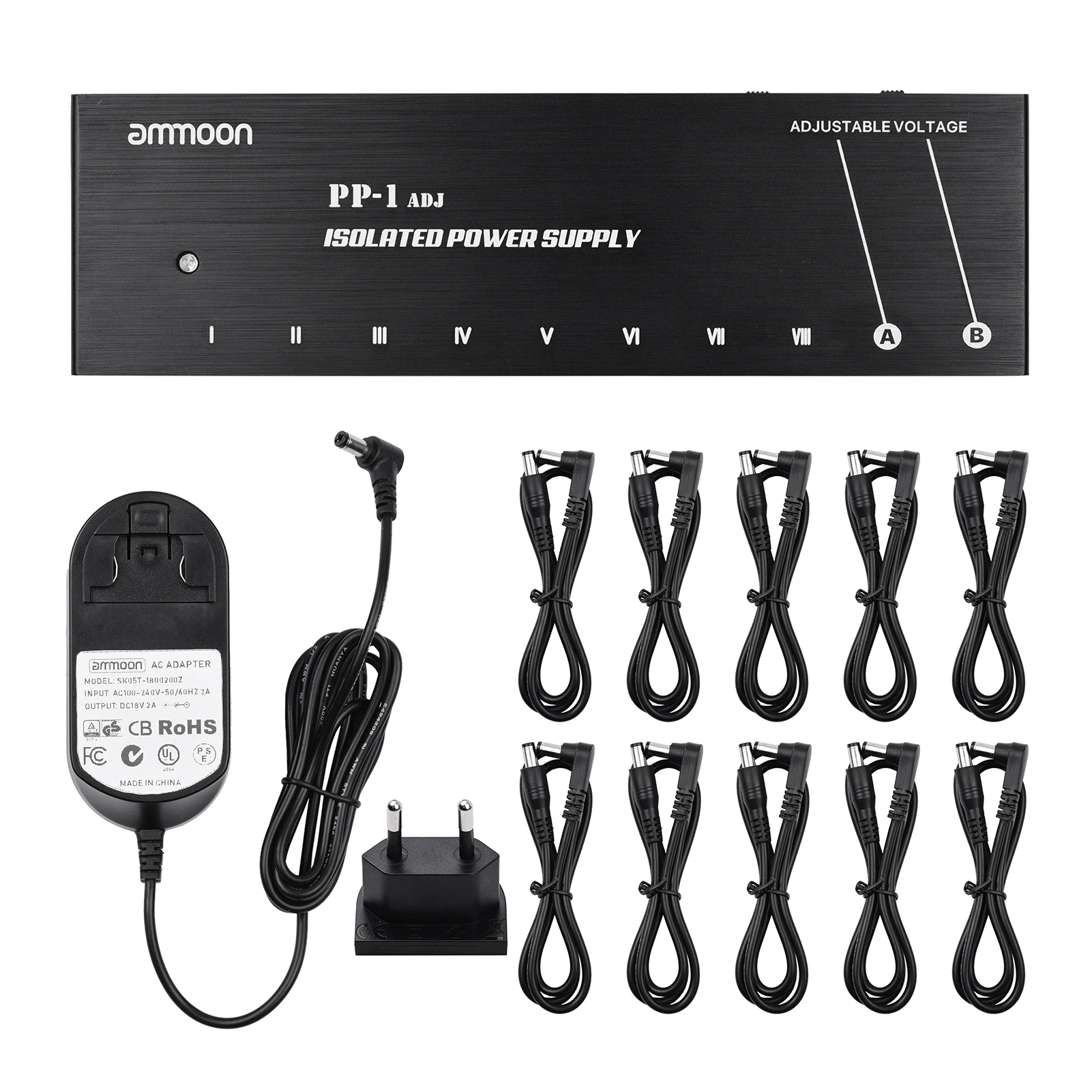 Ammoon PP-1 портативный гитарный источник питания дистрибьютор 10 изолированных DC