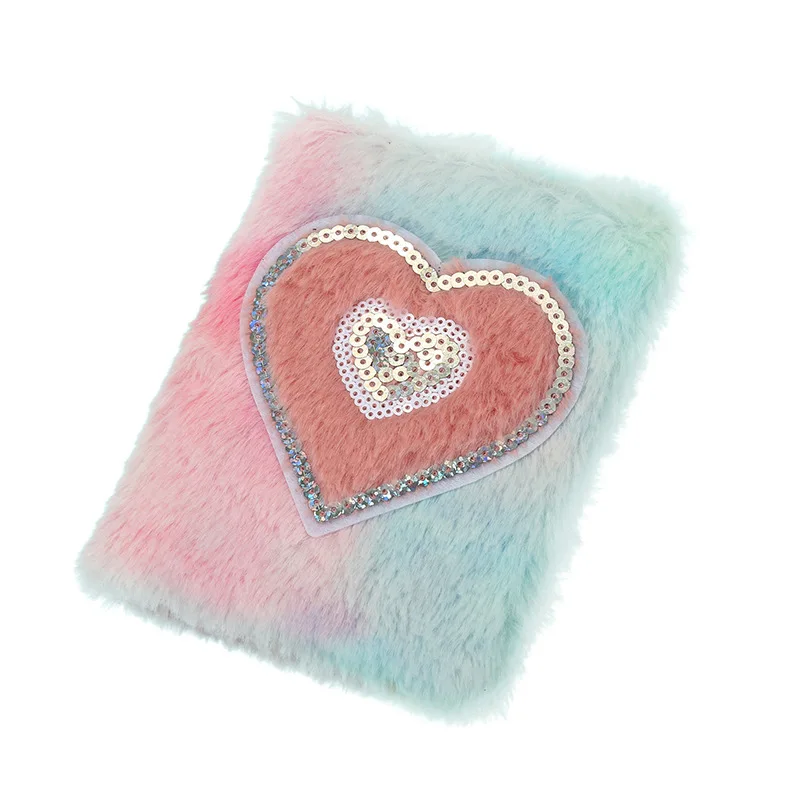 Женский плюшевый дневник с единорогом и сердцем блокнот бумажный планировщик