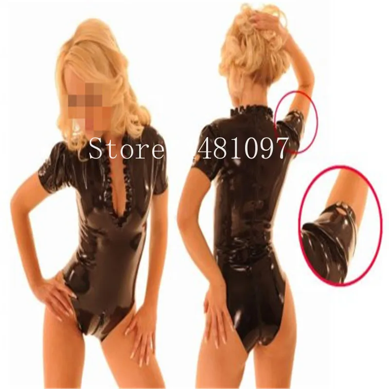 

Nature Latex Catsuit Women Rubber Swimsuit Zentai With crotch Zip Unitard Sexy Women Swimsuit kawaii lingerie XS-XXXL