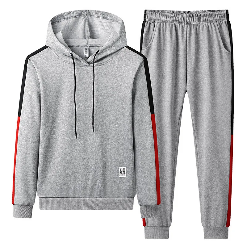 

2021 spring leisure sports suit men's hat men's Korean version of slim with thin youth two-piece suit