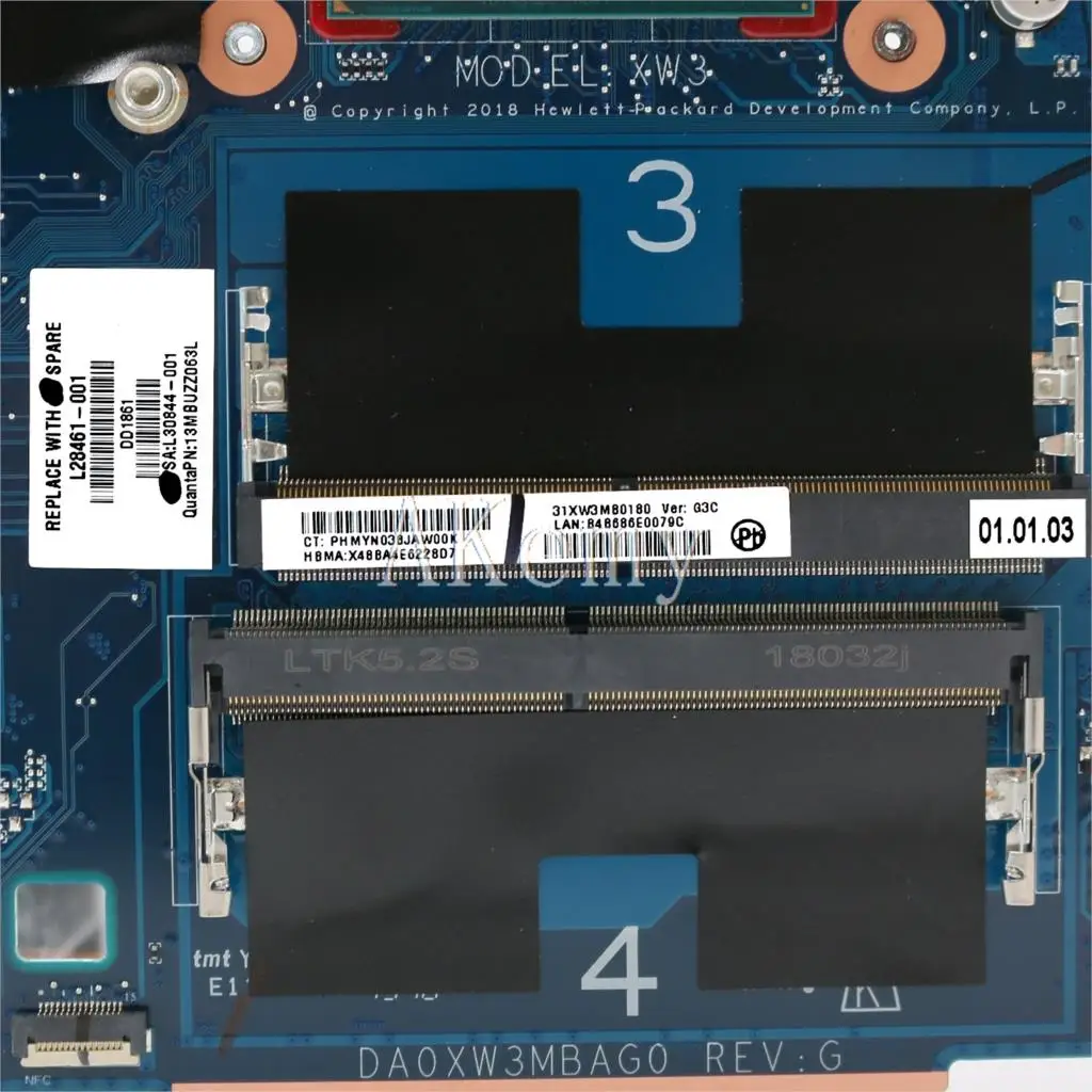 Kaufen Hohe Qualität L28461-001 Für For HP 14S-cf Serie 14s-cf2004tx Laptop Motherboard DA0XW3MBAG0 SR3YY I7-8750H DDR4 100% Vollständig Getestet