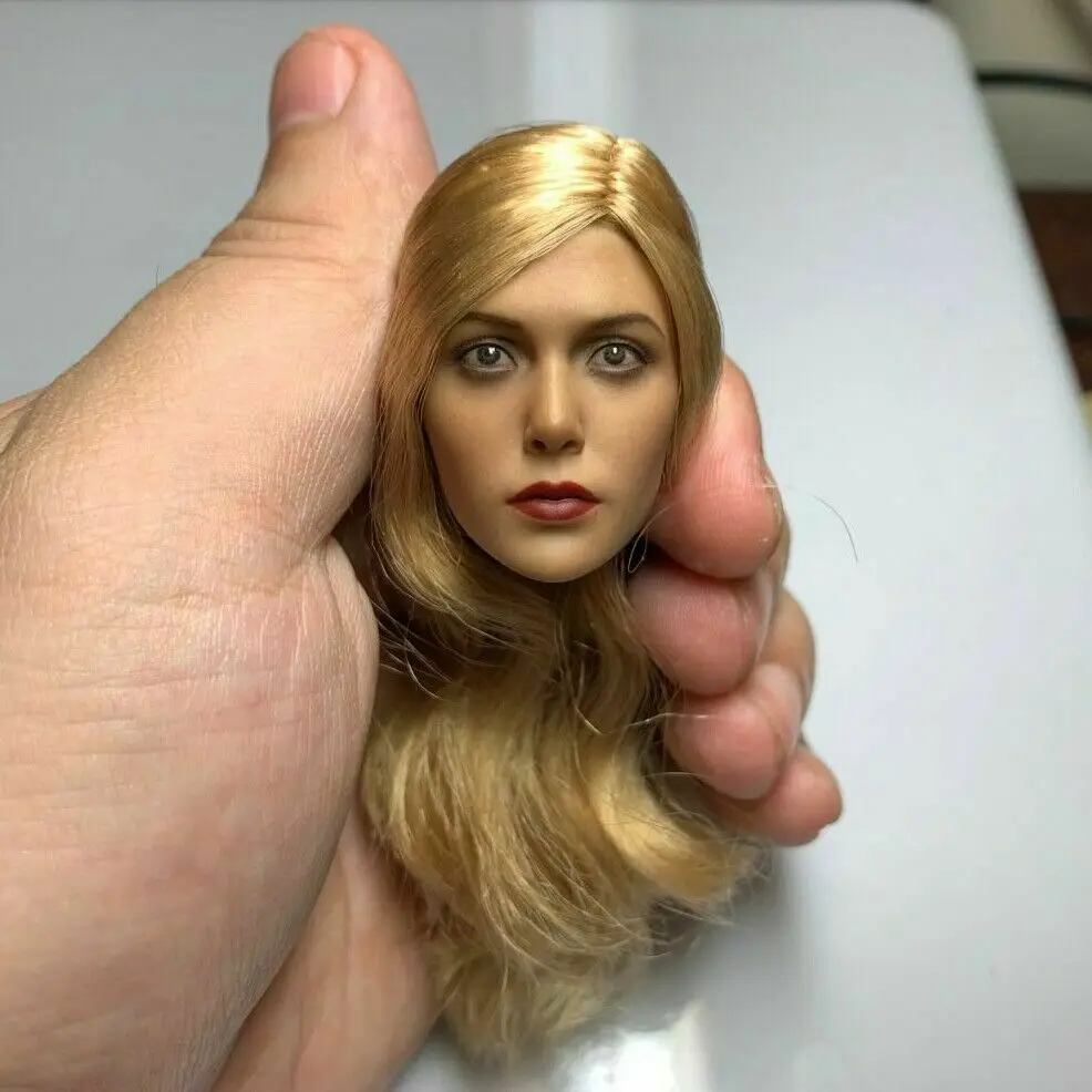 

1/6 scale Head Carving Elizabeth Olsen Head sculpt Female Head Carving For 12" HT Figure Body Accessories