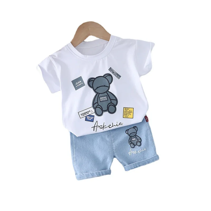 

New Summer Baby Boys Girls Clothes Suit Fashion Children Cartoon T-Shirt Shorts 2Pcs/Sets Toddler Casual Costume Kids Tracksuits