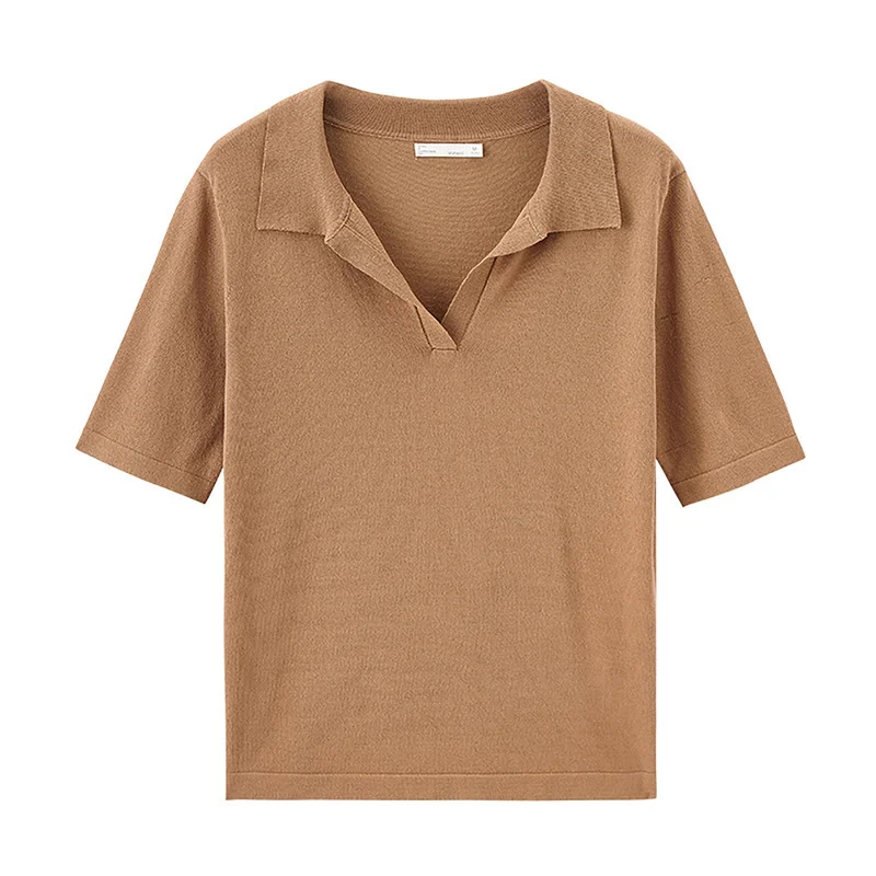 Новое поступление: Универсальная вязаная одежда с короткими рукавами отложным