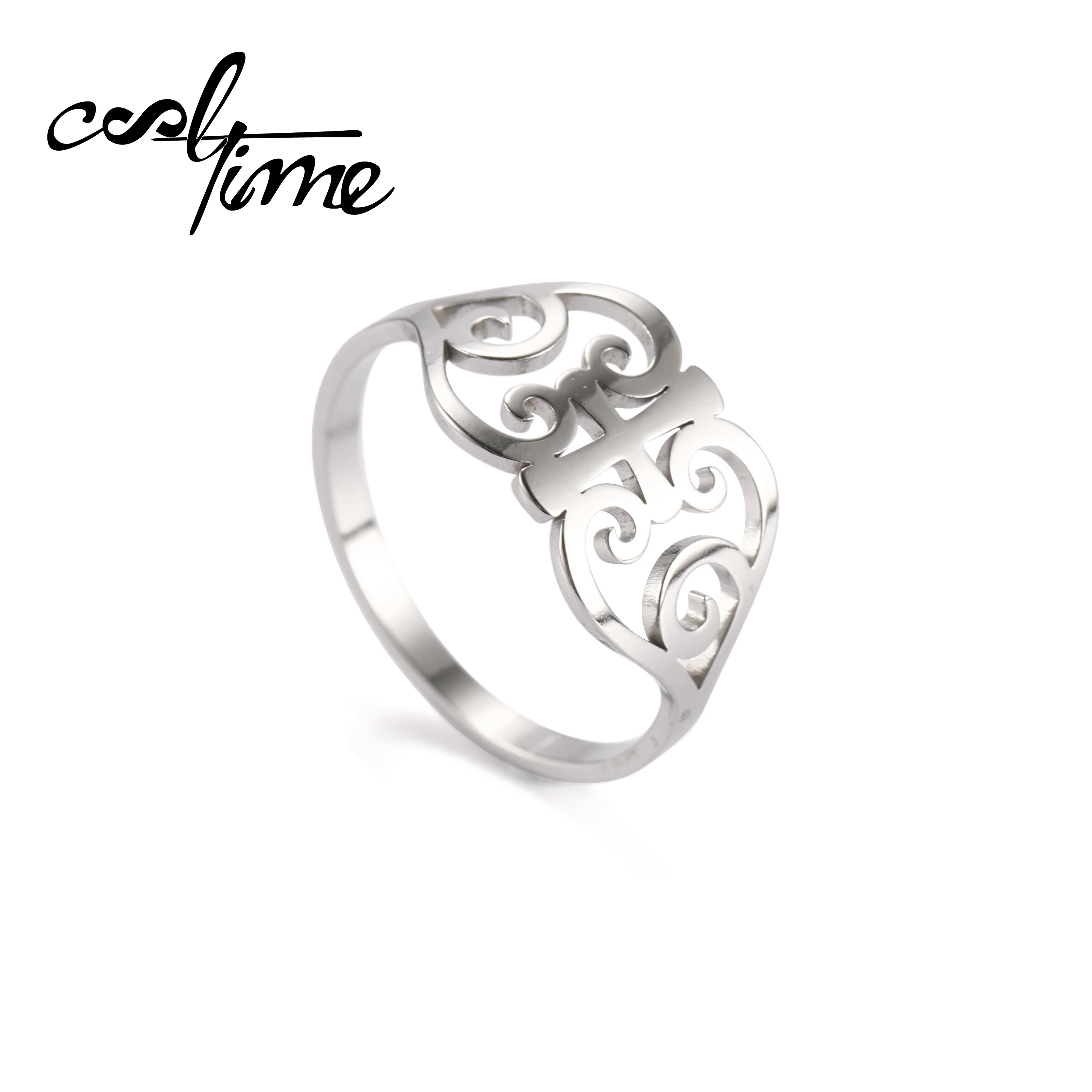 Супернатуральное кольцо Cooltime с крестом из нержавеющей стали серебряного цвета