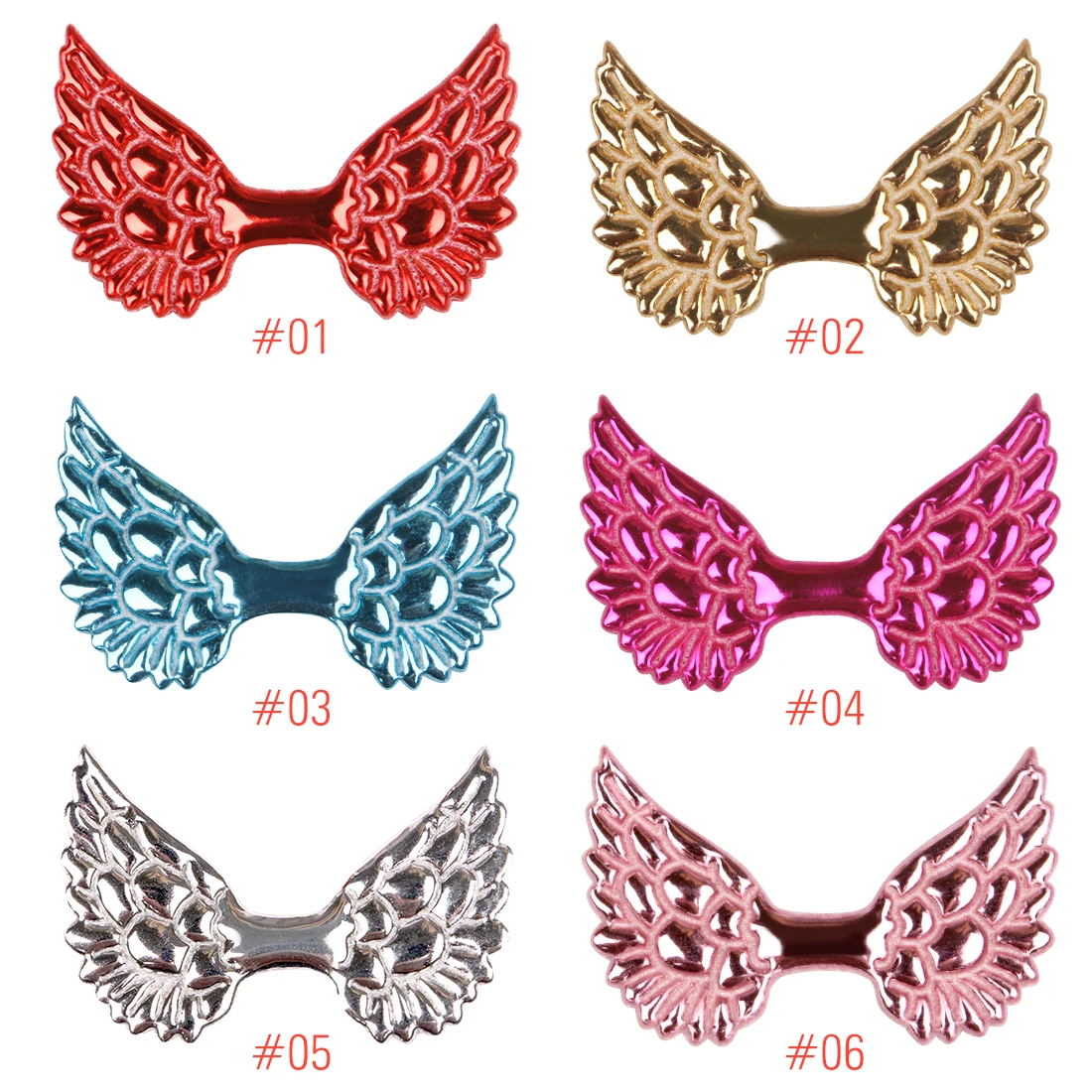 mix(6colors) XIMA 20 шт./лот, 5 см, блестящие крылья, одежда для шитья, модные аксессуары ручной работы, без бантов для волос, без зажимов, аксессуары для волос DIY - Цвет: mix(6colors)