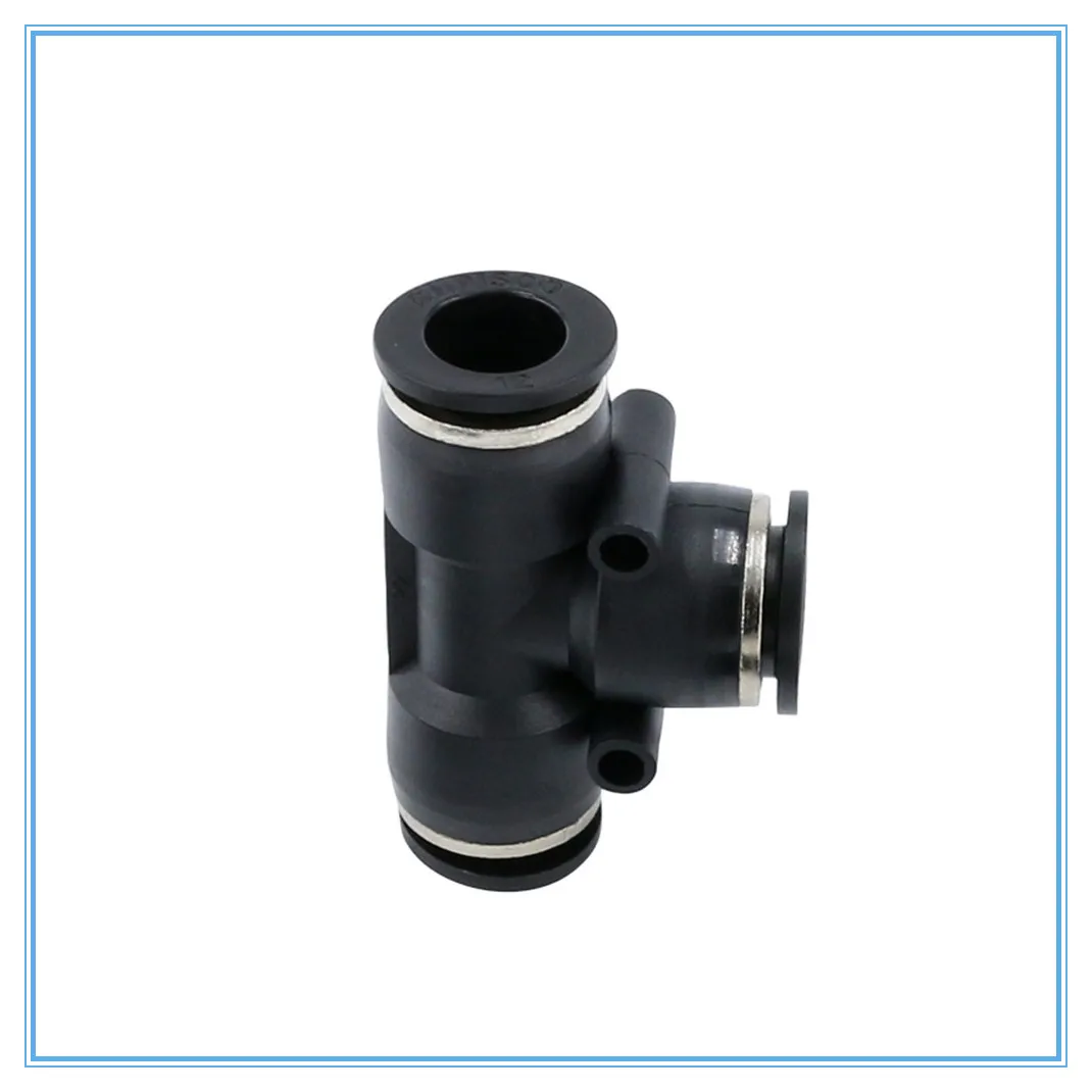 Черный 3-ходовой Y-образный пневматический Фиттинг с наружным диаметром 4-16 мм