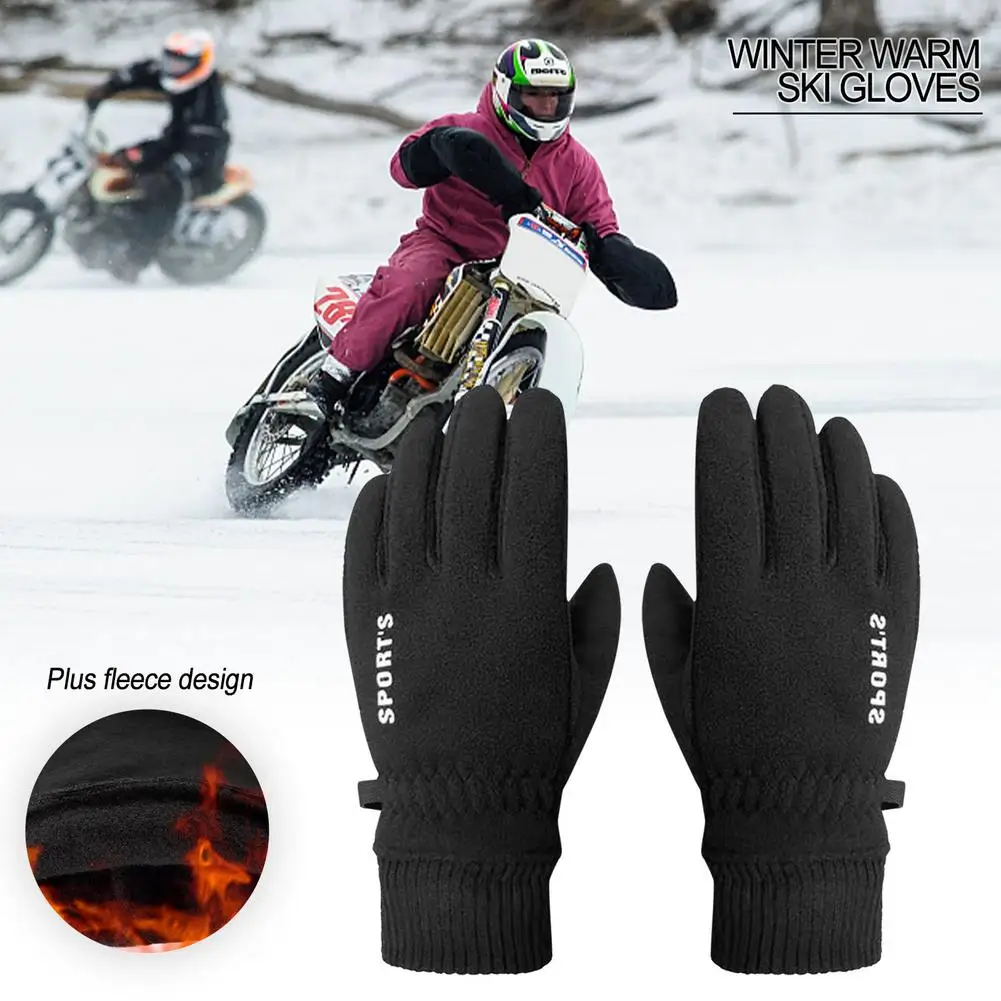 Зимние теплые флисовые перчатки для защиты от холода мужчин и женщин