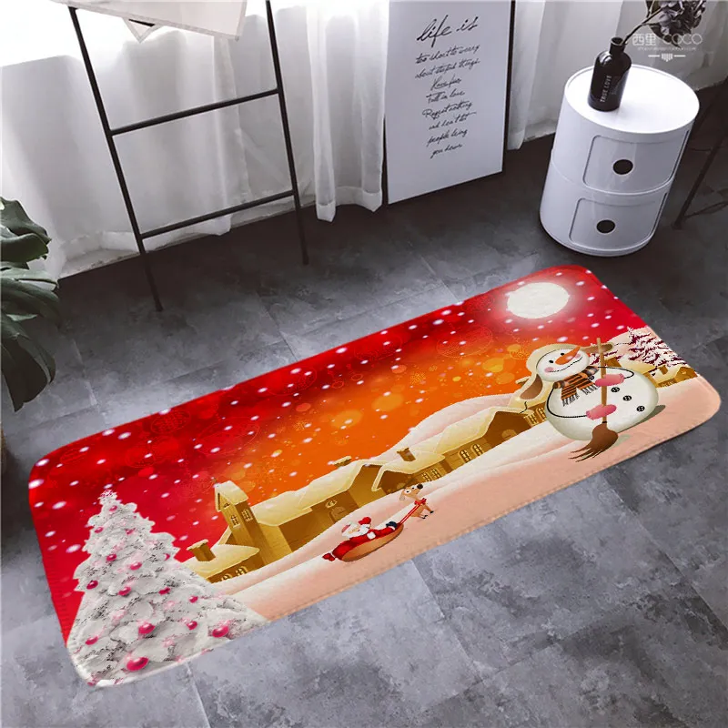 

Christmas Rug 3D RUG Hallway Carpets and Rugs for Bedroom Living Room Carpet Kitchen Bathroom Anti-Slip Floor Mats 3D Mat