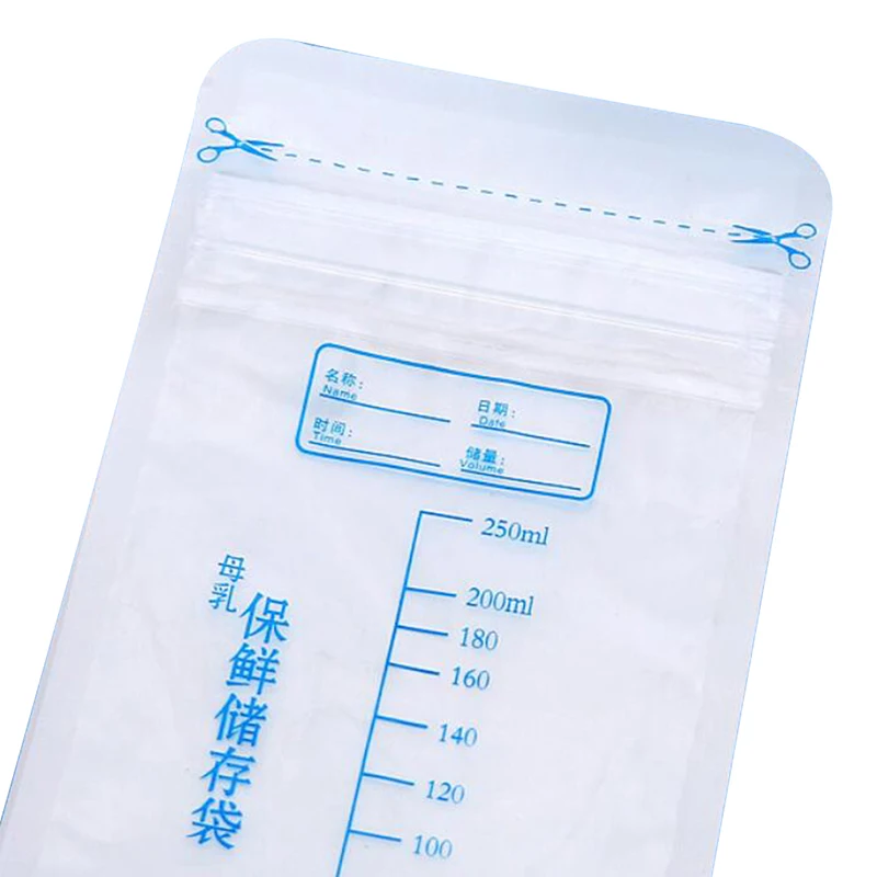 

30 Pieces 250ml Milk Freezer Bags Mother Milk Baby Food Storage Breast Milk Storage Bag BPA Free Baby Safe Feeding Bags Feeding