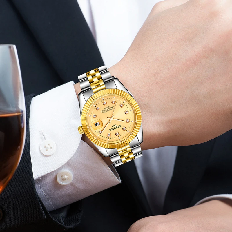 Часы мужские кварцевые из нержавеющей стали водонепроницаемые | Наручные часы