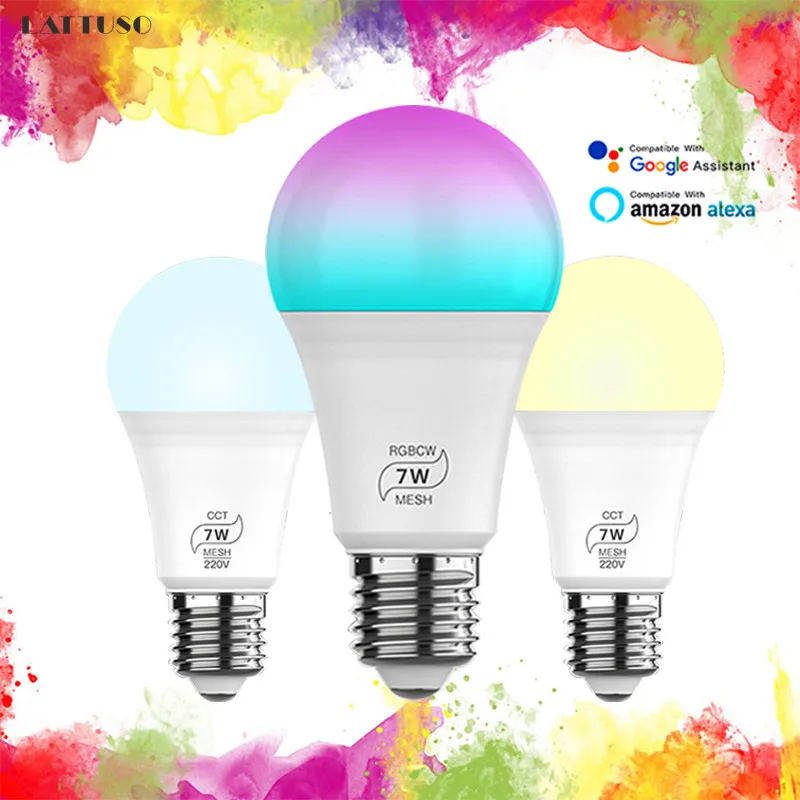 Смарт светильник с регулируемой яркостью Bluetooth Светодиодная лампа E27 меняющая