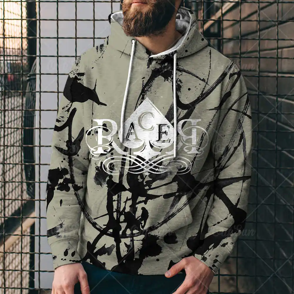 

2021 Spring And Autumn Fashion Streetwear Cool Spades A Poker Card Pattern 3D Printing Men's/women's Universal Hoodie Oversized