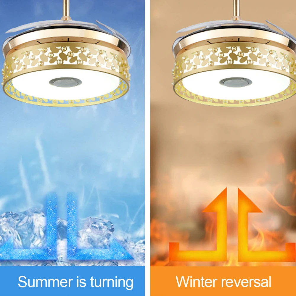 Bluetooth музыкальный потолочный вентилятор с пультом дистанционного управления 220 В