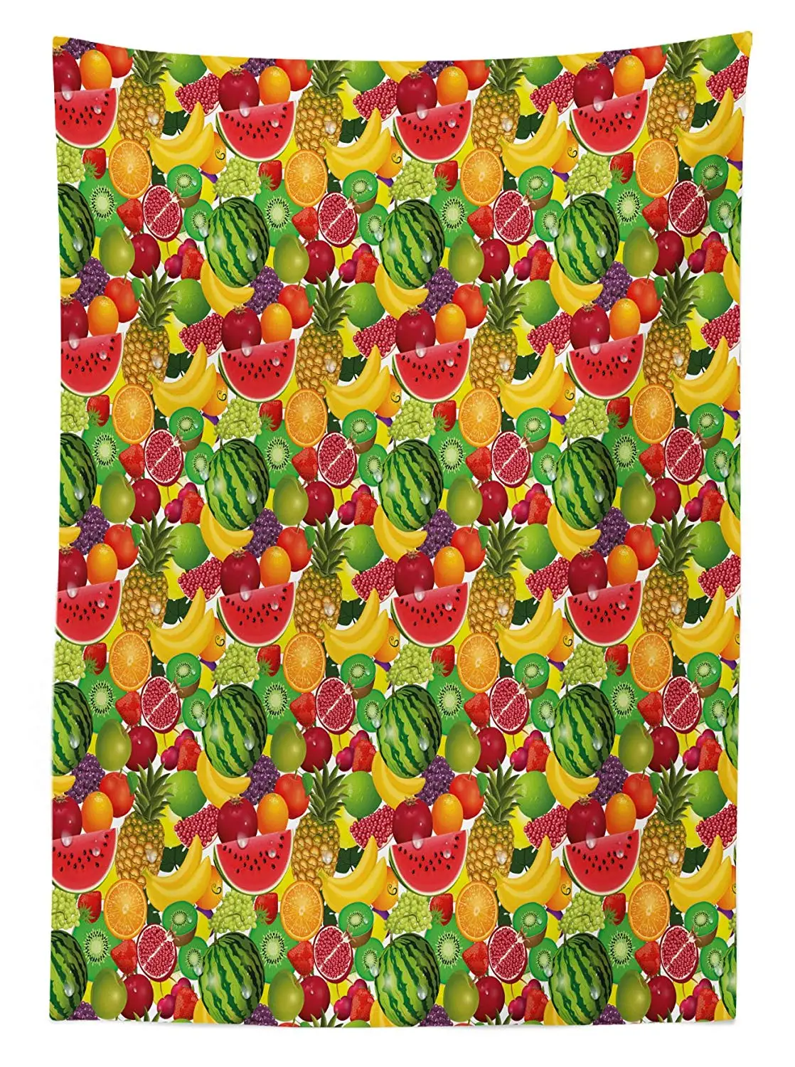 Colorful Decor Tablecloth Juicy Fruits like Strawberry Apple Kiwi Watermelon Grape Dining Room Kitchen Table Cover | Дом и сад