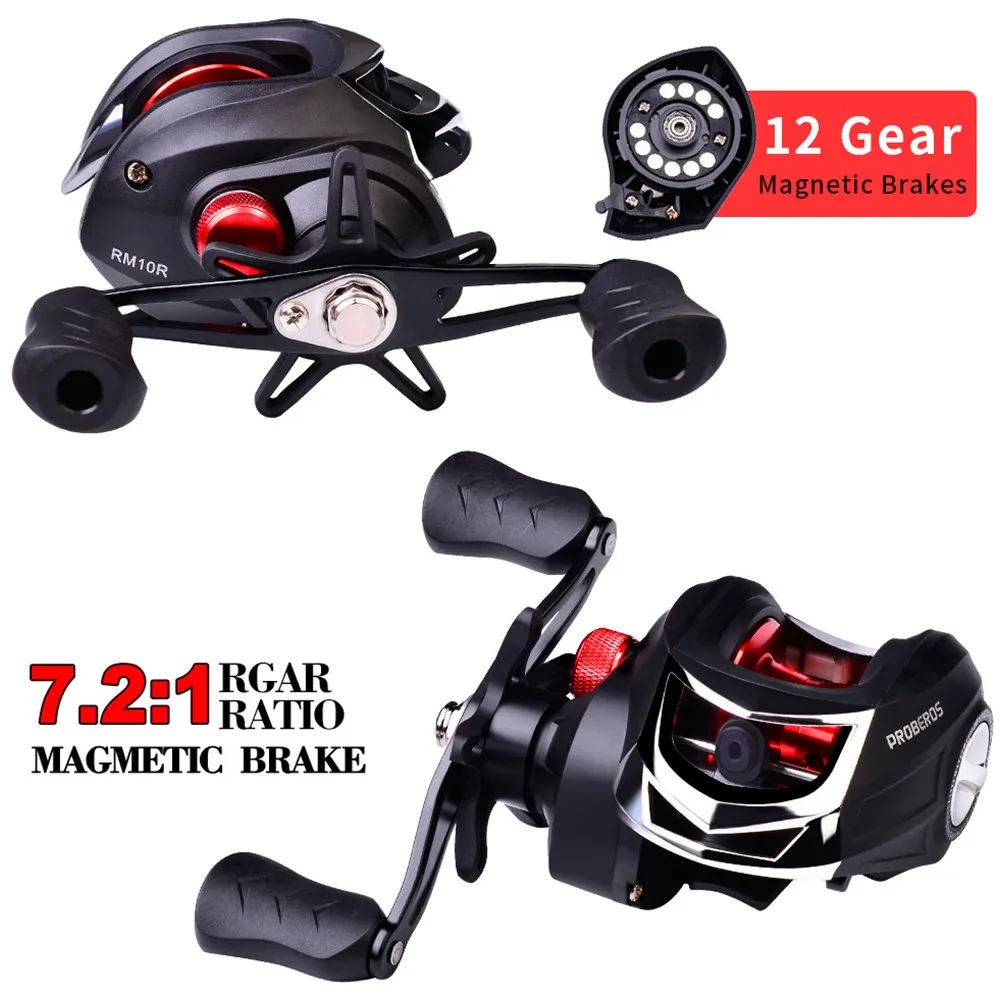 

Уличная Рыболовная катушка для заброса приманки 7,2: 1 высокоскоростная сверхдлинная Рыболовная катушка для заброса легкие магнитные систем...