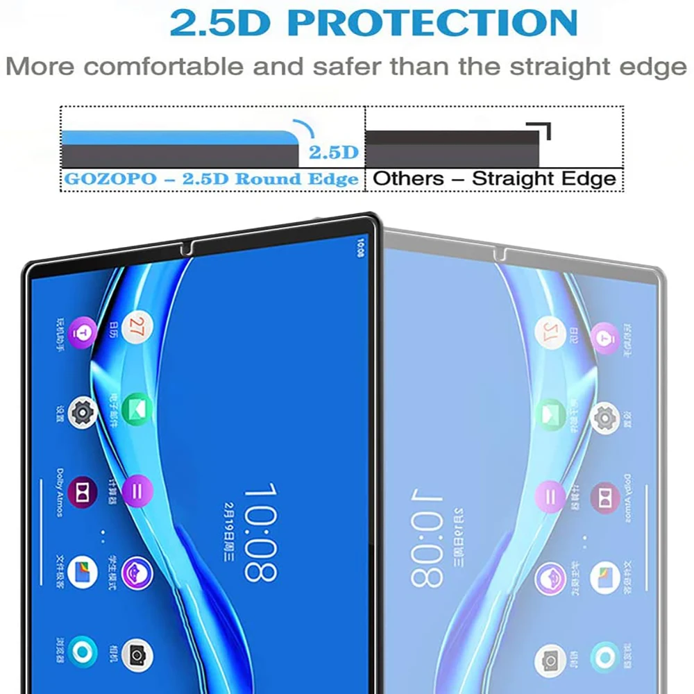 2pcs tablet tempered glass screen protector for lenovo tab m10 plus tb x606ftb x606x 10 3 inch protective film 9h 0 3mm glass free global shipping