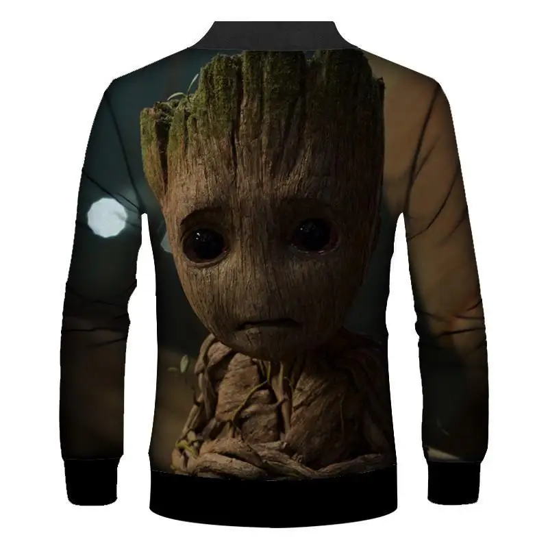 Куртка бомбер мужская с принтом Повседневная Уличная одежда на молнии