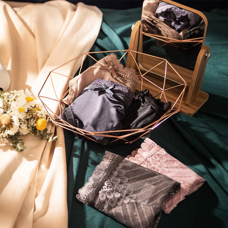 

5pcs/lot Women Sexy Panties Luxury Lace Underwear Silky Temptation French Low-rise Transparent Briefs Girls Lingerie Underpants