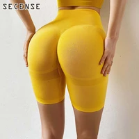 yoga shorts gym breathable tight hips pants summer fitness high waist sports running bottoms for women clothing ins hot secense