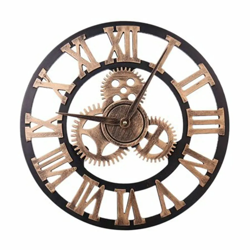 

Industrial Gear Wall Clock Decorative Retro MDL Wall Clock Industrial Age Style Room Decoration Wall Art Decor (Without Battery)