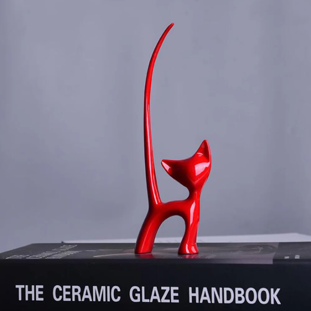 

1 Set of Red Cat Shape Household Decoration Home Ornaments Indoor Decorative Props for Home Indoor Red
