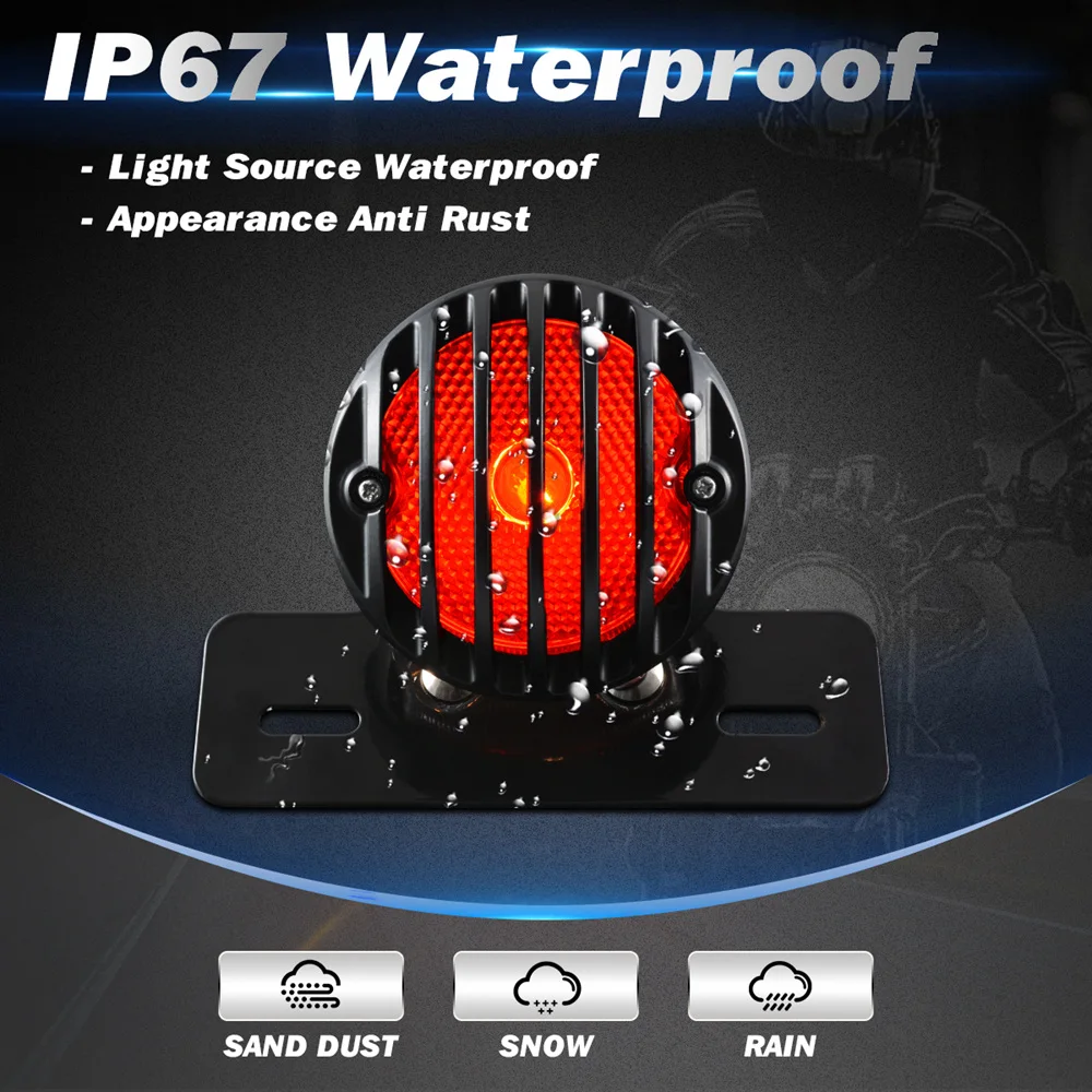 Motofans черный круглый металлический мотоциклетные задние тормоза светильник для