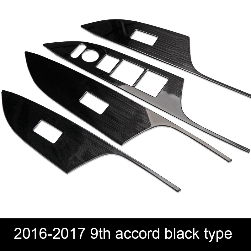 2016-2017 type 1 Lsrtw2017 нержавеющая сталь автомобиль для панели управления окон для honda accord 2012 2013 9th accord - Название цвета: 2016-2017 type 1