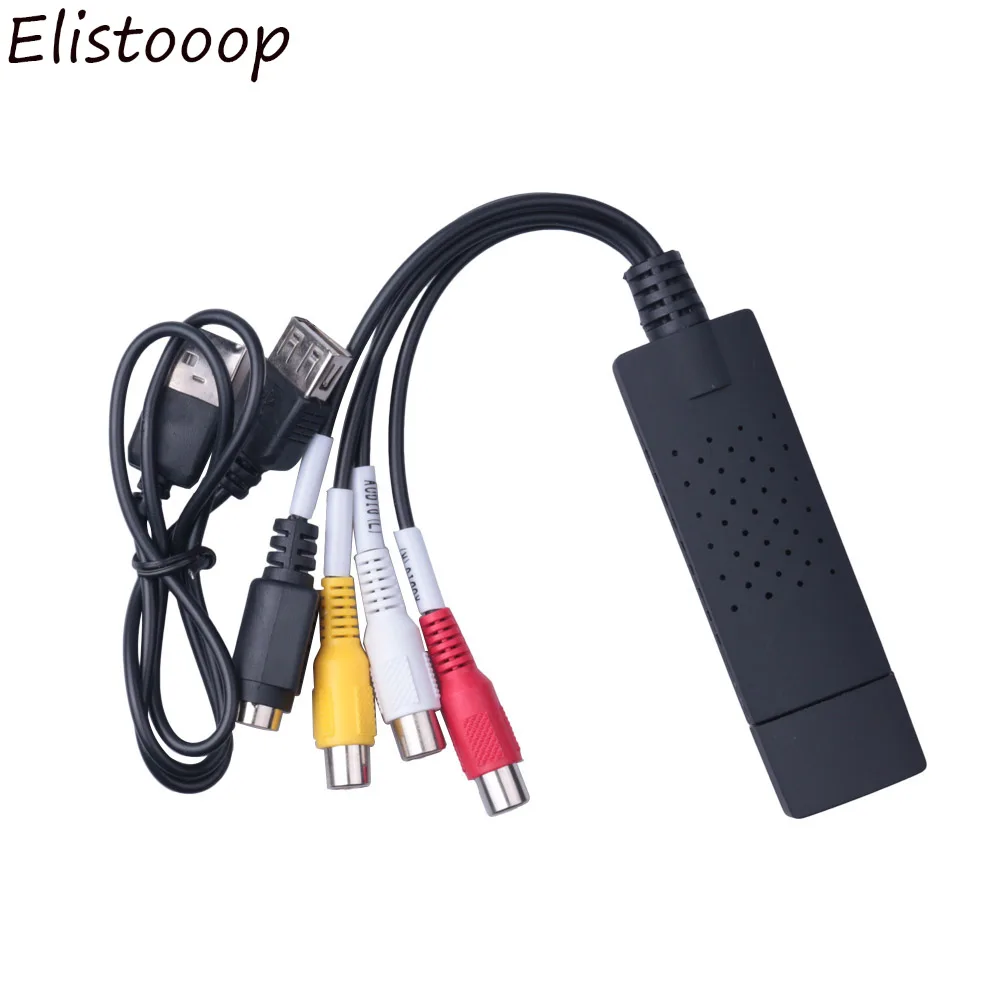 Elistooop 2018 USB 2 0 видеозахват адаптер для ПК ТВ аудио DVD DVR VHS Windows XP Vista Win 7 | Электроника