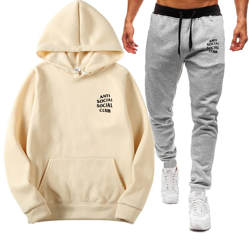 

100% Cotton Men Hoodies&Pants Suit Street Fashion Long Sleeve Hooded Pullover Casual Homewear Outdoor Sportwear For Lovers
