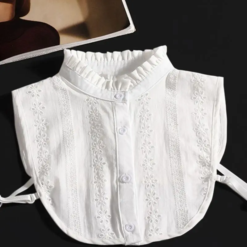 

Fashion Women Lace Collar Pure Color Detachable Lapel Choker Necklace Shirt Fake False Collar Blouse Sweatshirt Vest Accessories