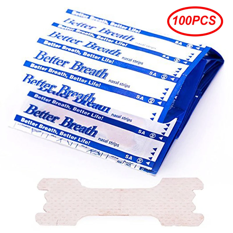 

100 Pcs Breathe Nasal Strips Right Way Stop Snoring Anti Snoring Strips Easier Better Breathe Health Care