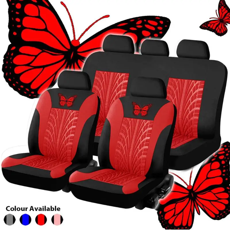 

9pcs/set Car Universal Seat Covers Beautiful Butterfly Pattern Fashionable Auto Seat Protector Motor Car Interior Decor
