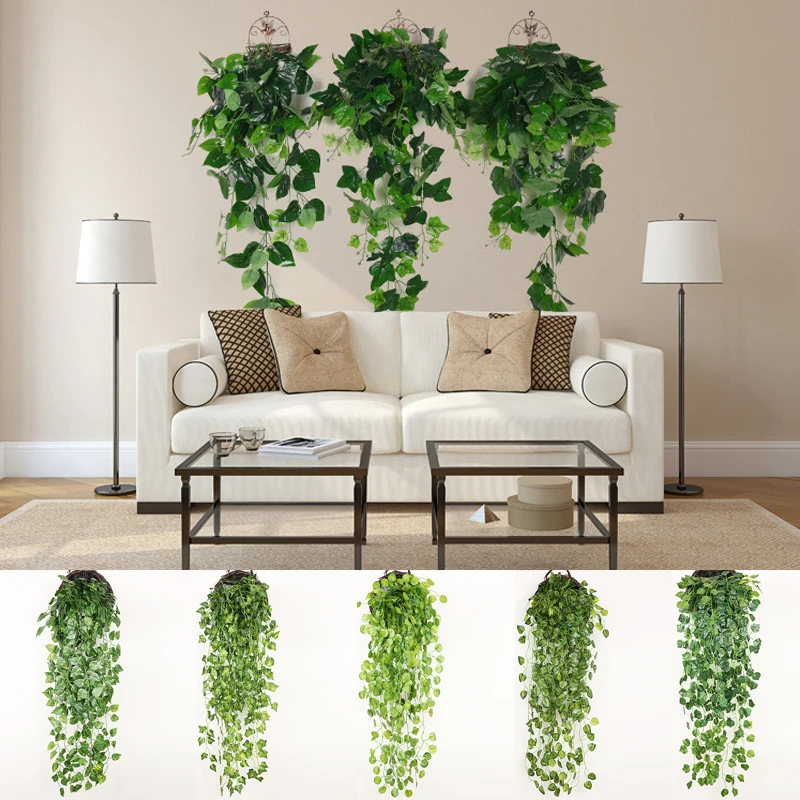 Искусственные растения искусственные зеленые листья подвесные стены листва