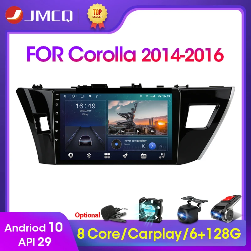 JMCQ Android 9.0 2G+32G 2DIN DSP Car Radio Multimedia Video Player For Toyota Corolla Ralink 2014-2016 Navigation GPS Head Unit 