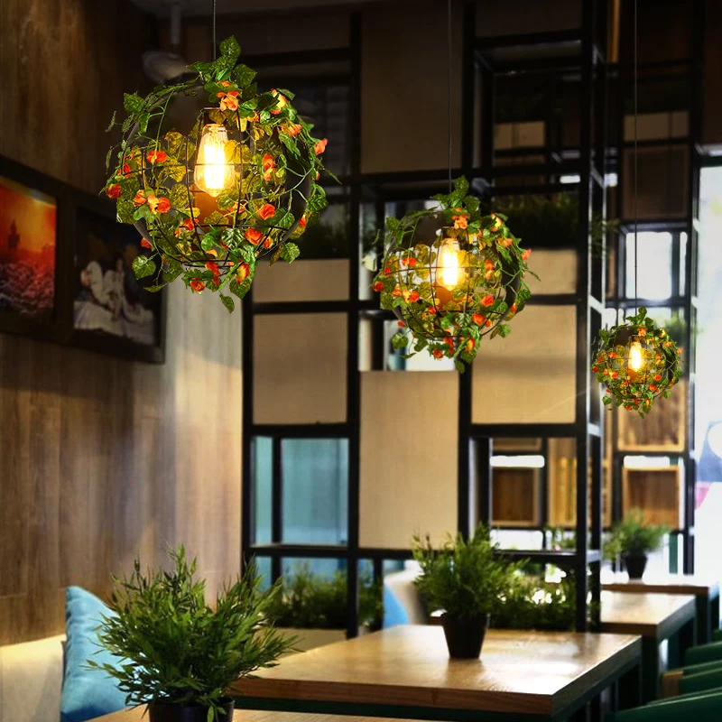 Retro Industrial Wind Factory Chandelier Creative Music Theme Bar Coffee Restaurant Bird Cage Lighting Iron Pendant Lamp | Лампы и