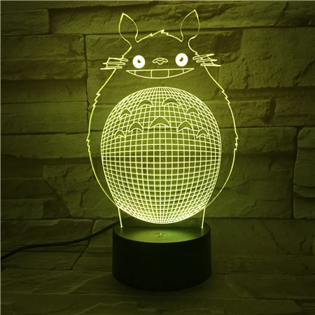 3D 501 Kawaii мультфильм Тоторо лампа 16 цветов настольная Led Ночник светильник для