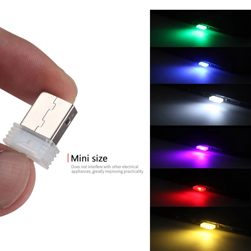 

Мини LED USB Автомобильный свет интерьер автомобиля атмосферные лампы СИД окружающие декоративные лампы аварийное освещение авто интерьерные огни