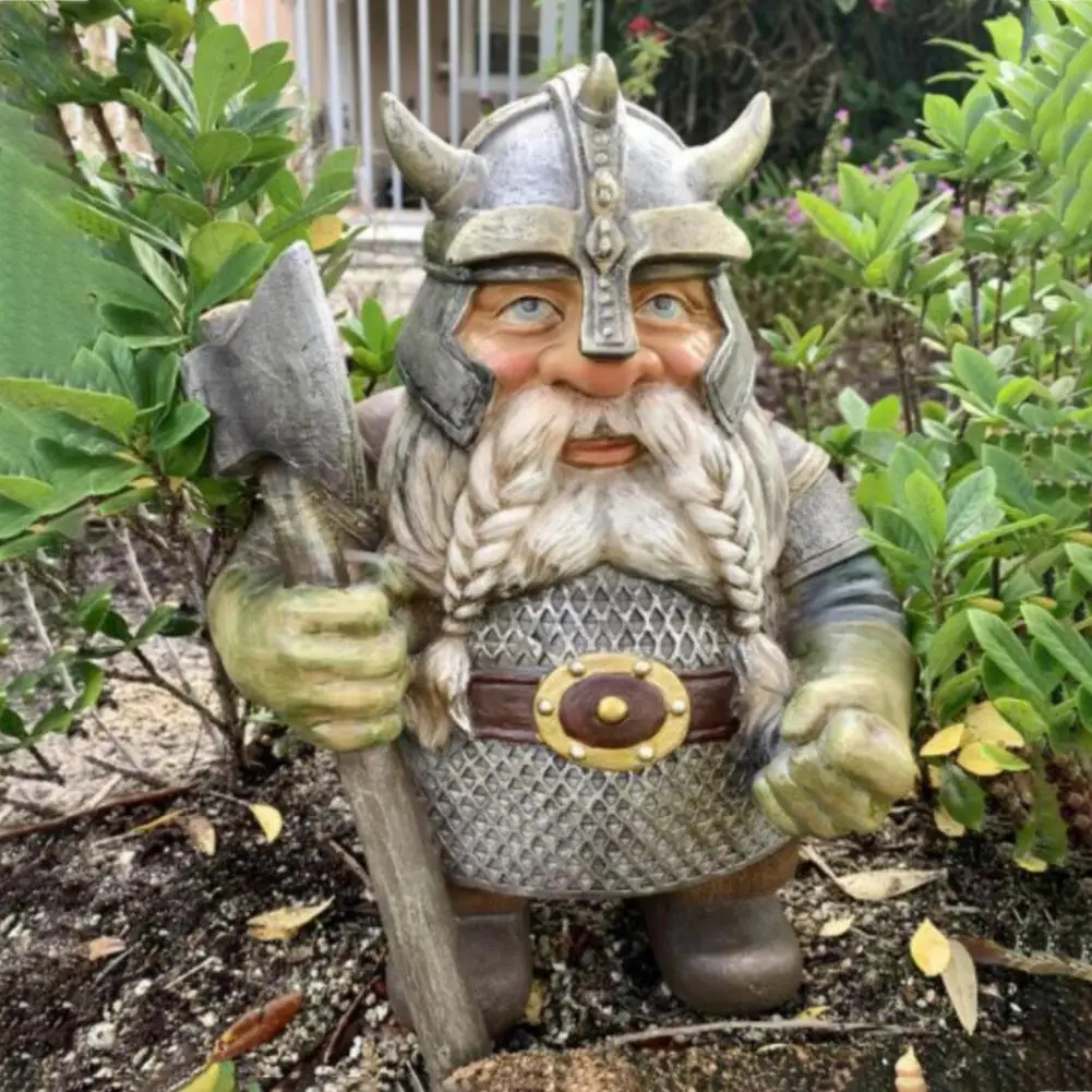 

Viking Victor Gnome Statue Garden Gnome High-quality Resin Art Craft Sculpture Lawn Dwarf Decoration Ornaments