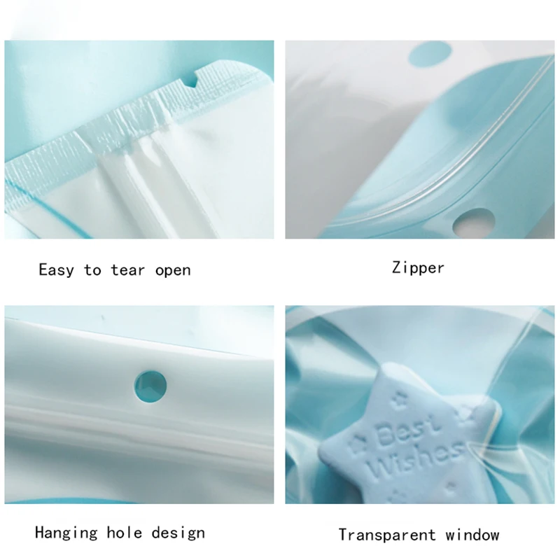 

HARDIRON Colored Pearl Flm Plastic Zipper Bag Hairpin Capsule With Sunroof Self-sealing Packaging Bag Hanging Hole Small Packet