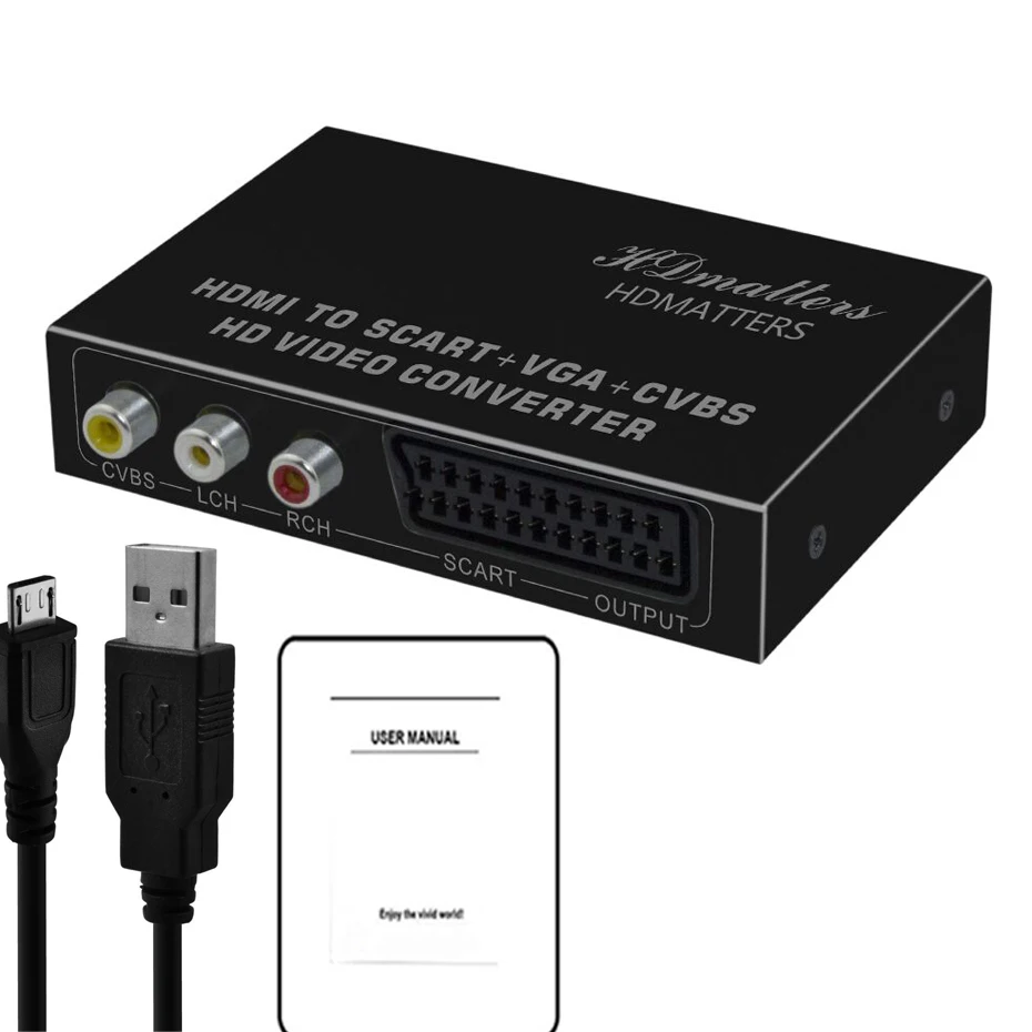 Переходник HDMI в Scart RCA VGA разветвитель + CVBS кабель-конвертер (Scart AV работает