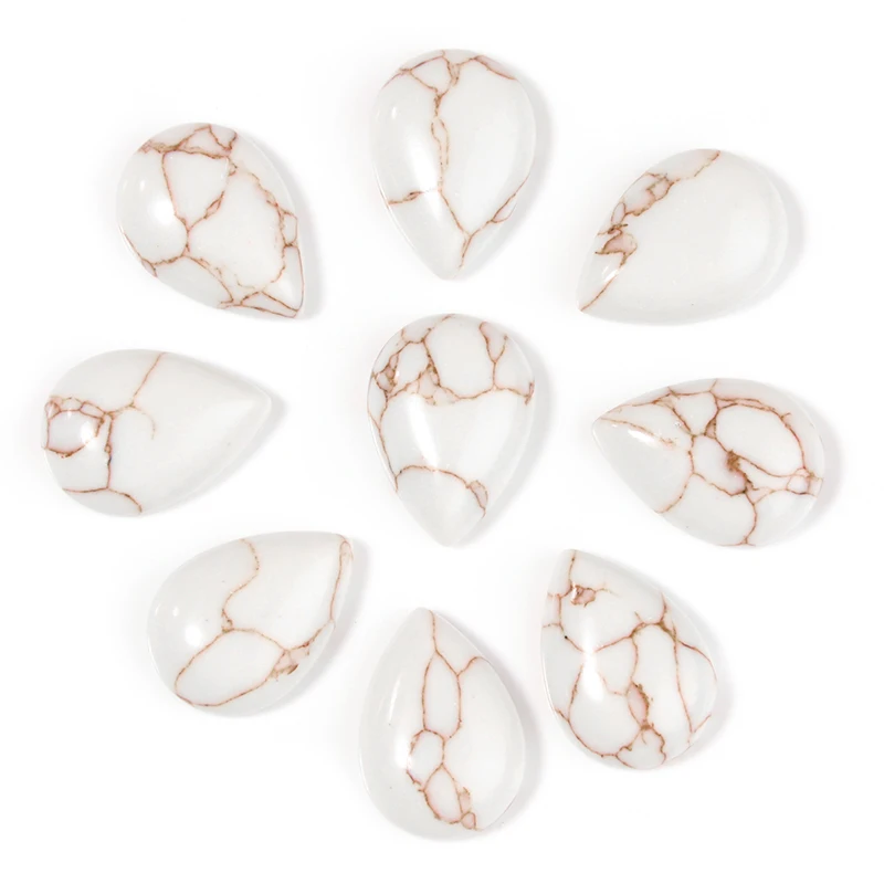 20 шт., бирюзовые серьги с натуральным камнем, 6x8/7x1/10x14 мм