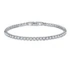 Роскошные 3 мм кубического циркония теннисные браслеты Iced Out цепь Кристалл Свадебный браслет для женщин мужчин золотой браслет ювелирные изделия бохо