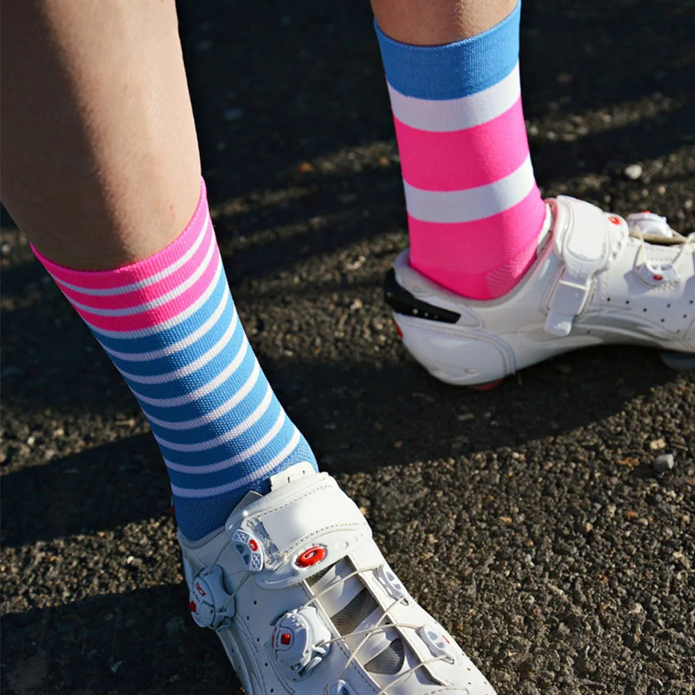 

1pair Outdoor Sports Wear Resistant Middle Tube Elastic Hiking Racing Running Cycling Socks Casual Bicycle Adults Professional