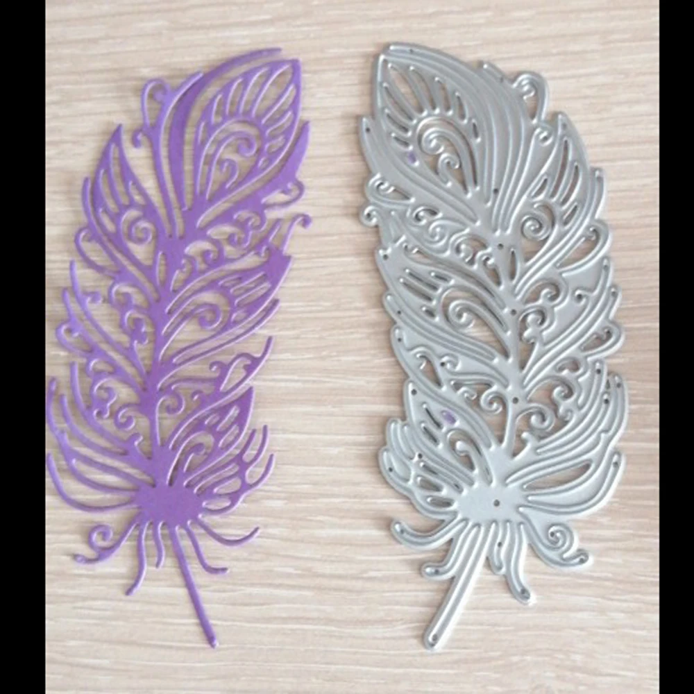 

New DIY Feather Metal cutting Die scrapbook Flower album Die template Technology for embossing process Die and Mould