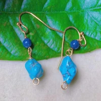 fashion natural lapis lazuli blue turquoise gold earrings gift accessories new year hook fashion easter cultured valentines day