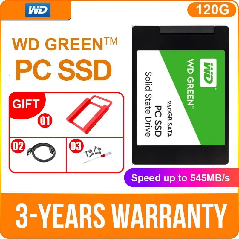 Western Digital WD SSD зеленый ПК 120 ГБ Внутренний твердотельный накопитель внутренний