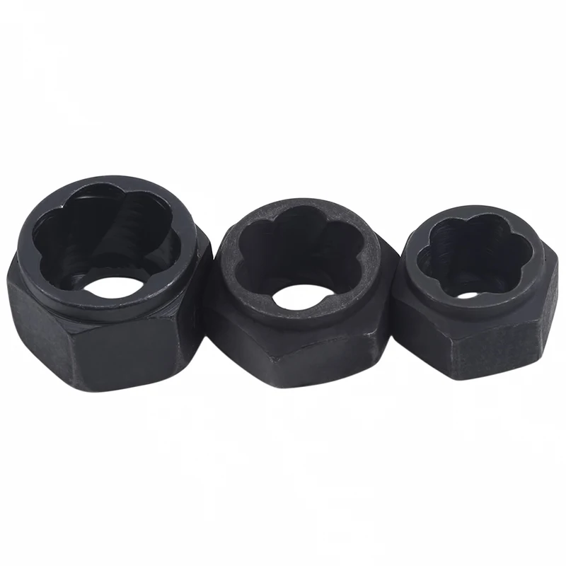 

10pcs / Set Damaged Bolts Nuts Screws Remover Extractor Removal Tools Set Threading Kit Black Nuts 6 Styles Repair Accessories