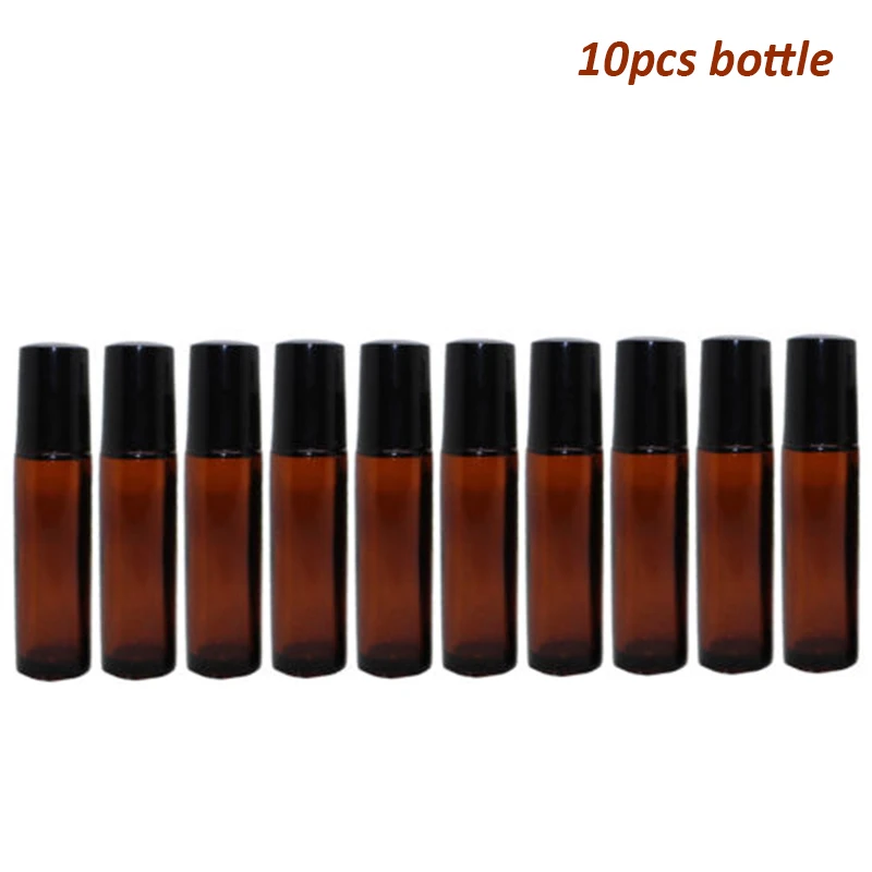 10pcs bottle Прямая поставка Горячая распродажа 10 шт. 10 мл Янтарный ролик Стеклянные бутылки+ чехол для эфирного масла хранения ароматерапия сумка Красота Инструменты SMJ - Цвет: 10pcs bottle